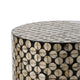 20 Inch Stool Table Round Wood Design Modern Capiz Inlay Black White By Casagear Home BM284717
