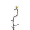 71 Inch Modern Aluminum Coat Stand Branch Accent Perched Bird Silver By Casagear Home BM284721