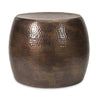 Low Accent Table | 20" | Iron | Drum Shape | Round Top | Brown