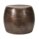 Low Accent Table | 20" | Iron | Drum Shape | Round Top | Brown