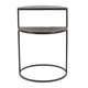 22 Inch Modern Metal Round Accent Table 2 Half Circle Shelves Wood Brown By Casagear Home BM284755