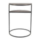 22 Inch Modern Metal Round Accent Table 2 Half Circle Shelves Wood Brown By Casagear Home BM284755