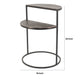 22 Inch Modern Metal Round Accent Table 2 Half Circle Shelves Wood Brown By Casagear Home BM284755