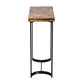 36 Inch Industrial Console Sofa Table Plank Wood Top Matte Black Frame By Casagear Home BM284775