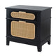 Dana Bedside Table | 27" | 2 Rattan Drawers | Black Brown