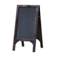 25 Inch Classic Wood Blackboard Stand, Dual Framed, Carved Details, Brown By Casagear Home