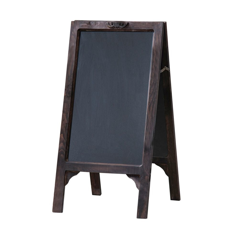 Blackboard Stand | 25" | Classic Wood | Carved Dual Frame | Brown