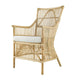Dining Armchair | 23" | Rattan | White Fabric Seat | Natural Brown