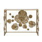 39 Inch Mirrored Top Console Table Elegant Floral Design Iron Matte Gold By Casagear Home BM284804