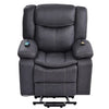 Walt 34 Inch Power Lift Armchair Recliner Heating Remote Control Gray By Casagear Home BM284830