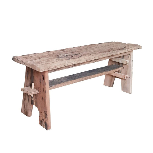 Ally 47 Inch Accent Dining Bench, Farmhouse Wood Sawhorse Base, Brown By Casagear Home