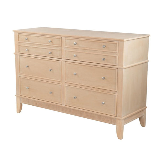 52 Inch Modern Dresser Chest, 6 Drawers, Metal Knobs, Natural Brown By Casagear Home