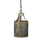 8 Inch Rustic Chandelier Pendant Light, Iron, Vintage Aged Galvanized Gray By Casagear Home