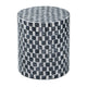 Accent Table | 16" | Drum Shape | Wood Mosaic | White Black