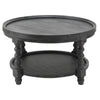 Jake Coffee Table | 30" | Fir Wood | Wicker Shelf | Black