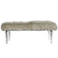 49 Inch Accent Bench Faux Fur Seat Clear Acrylic Legs Smooth Rich Brown By Casagear Home BM284929