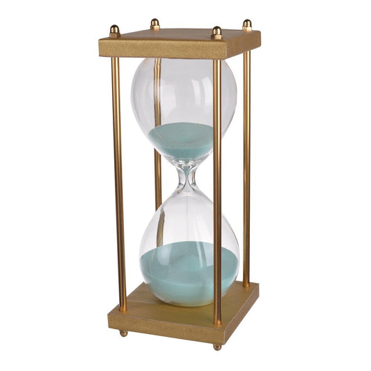 Doug Hourglass | 30 Minute | Decorative | Stand Included | Gold Blue