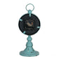 13 Inch Decorative Table Clock Iron Vintage Inspired Design Aqua Blue By Casagear Home BM284949