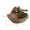 9 Inch Handcrafted Accent Table Bowl Resin Lovebirds Nest Natural Brown By Casagear Home BM284955