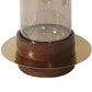 11 Inch Glass Hurricane Candle Holder Acacia Wood Small Gold FInish By Casagear Home BM284962