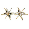 Set of 2 Candle Holders Golden Star Style Accent Table Decorations Glass By Casagear Home BM284963