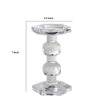 7 Inch Candle Holder Crystal Glass Solid Turned Pillar Clear By Casagear Home BM284964