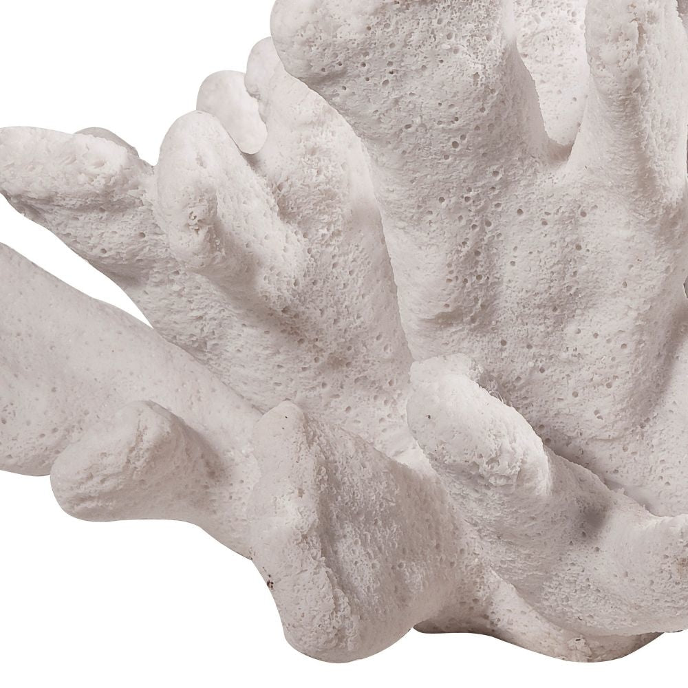 Lily 9 Inch Faux Coral Accent Figurine Polyresin Tabletop Sculpture White By Casagear Home BM284968