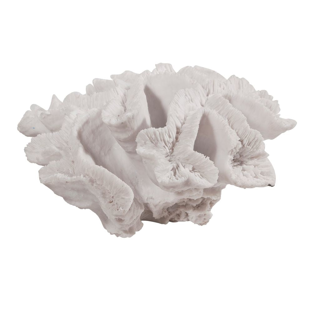 Lily Table Figurine | 9" | Faux Coral | Textured Polyresin | White