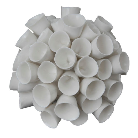 Lily Sculpture | 6" | Faux Coral | Ceramic Accent | White