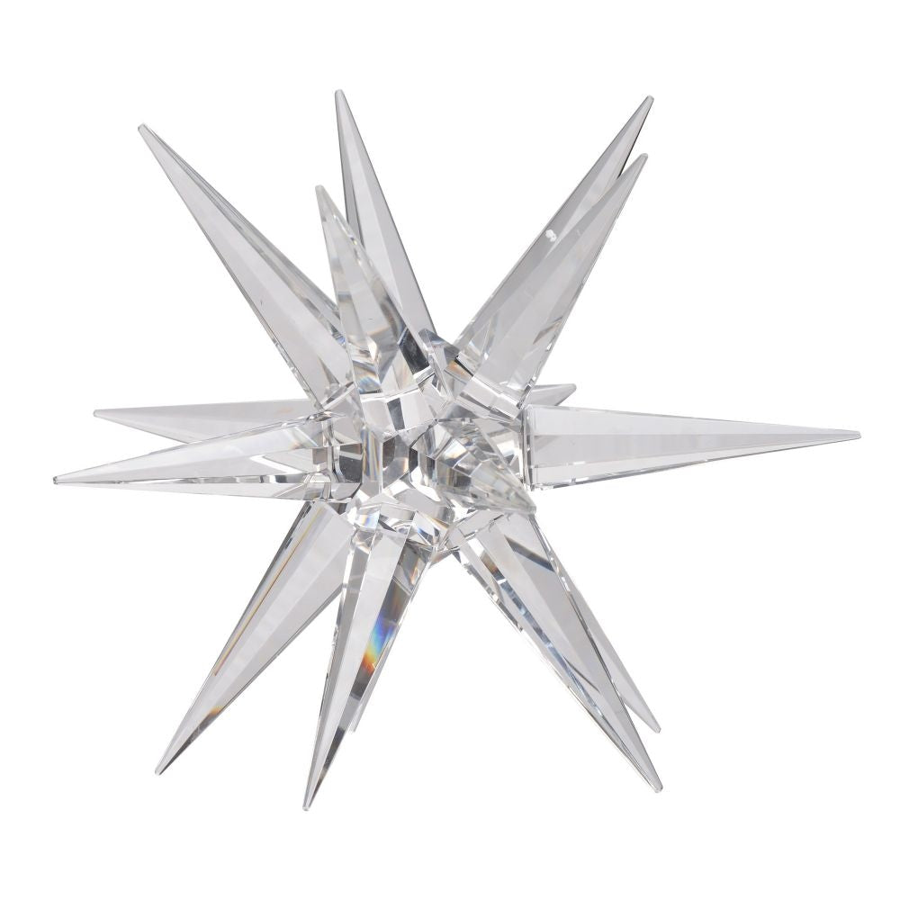 10 Inch Glass Star Accent Decor for Tabletop, Elegant Clear Crystalline By Casagear Home