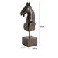 Don 11 Inch Horse Bust Statuette Tabletop Accent Decor Brown Resin Metal By Casagear Home BM284973