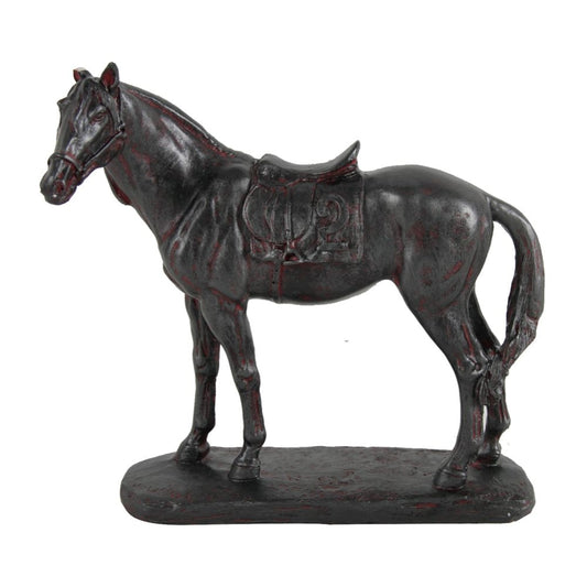 Don 10 Inch Horse Figurine Sculpture, Handmade Table Accent Brown Polyresin By Casagear Home