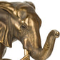 Don 12 Inch Elephant and Baby Statuette Table Accent Decor Gold Polyresin By Casagear Home BM284978
