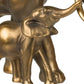 Don 12 Inch Elephant and Baby Statuette Table Accent Decor Gold Polyresin By Casagear Home BM284978