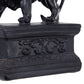 Ari Set of 2 Classic Bookends Lion Statuette Figurines Glossy Black Resin By Casagear Home BM284983