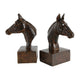 Ari Bookends | Set of 2 | Realistic Horse Busts | Dark Brown