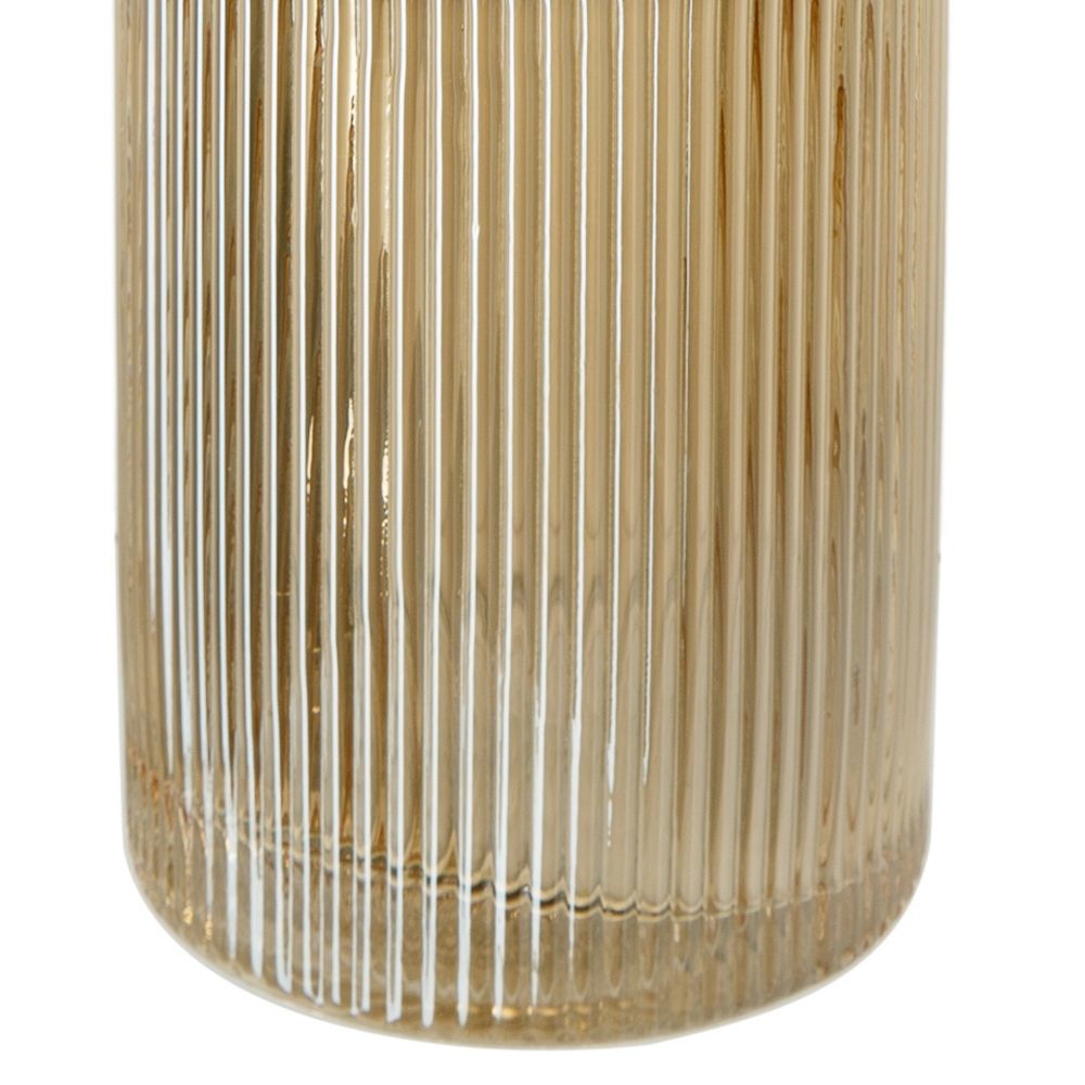 Rae Set of 2 Glass Vases Tall Round Cylinders Amber Yellow Clear Finish By Casagear Home BM284993