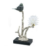 Sue Figurine | 15" | Bird on Branch with Flower | Black Silver