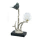 Sue Figurine | 15" | Bird on Branch with Flower | Black Silver