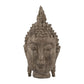 12 Inch Buddha Head Sculpture, Calming Accent Decoration, Polyresin, Brown By Casagear Home