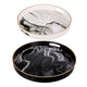 Accent Trays | Set of 2 | Round | Marble Pattern | Black White Gold
