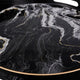 Set of 2 Round Accent Trays Tabletop Decor Marbling Black White Gold By Casagear Home BM285013