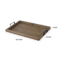 24 Inch Rustic Wood Serving Tray with Iron Handles Classic Trim Brown By Casagear Home BM285018
