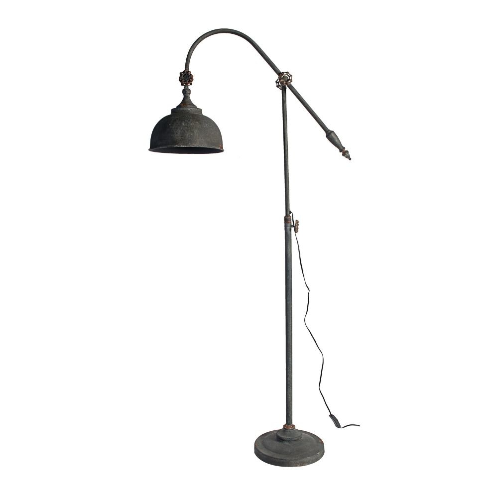 Floor Lamp | 67" | Iron | Adjustable Arm | Antique Black