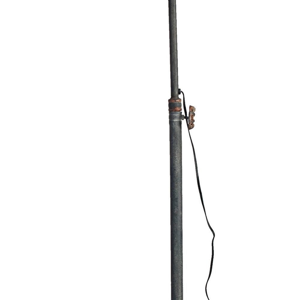 67 Inch Iron Floor Lamp Adjustable Length Arm Industrial Antique Black By Casagear Home BM285020
