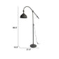 67 Inch Iron Floor Lamp Adjustable Length Arm Industrial Antique Black By Casagear Home BM285020