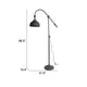 67 Inch Iron Floor Lamp Adjustable Length Arm Industrial Antique Black By Casagear Home BM285020