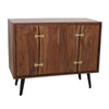 Sideboard Cabinet | 39" | Console | Gold Accents | Brown
