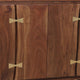39 Inch Sideboard Cabinet Console Table Double Doors Gold Accents Brown By Casagear Home BM285046