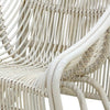 32 Inch Accent Chair Woven Wicker Curved Back Sleigh Base Modern White By Casagear Home BM285079